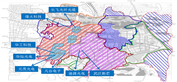 東湖示范區(qū)俯視圖及產業(yè)分布示意圖